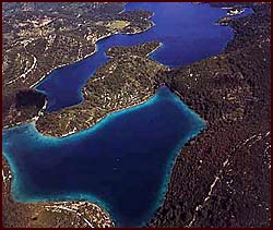 Letecký pohled na obě laguny